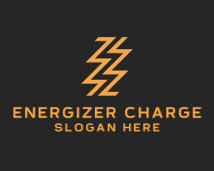 Zigzag Lightning Bolt logo design