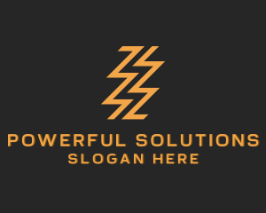 Zigzag Lightning Bolt logo design