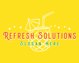 Pineapple Juice Drink logo design