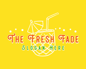 Pineapple Juice Drink logo design