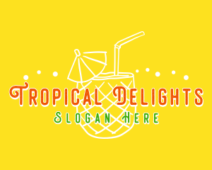 Pineapple Juice Drink logo design