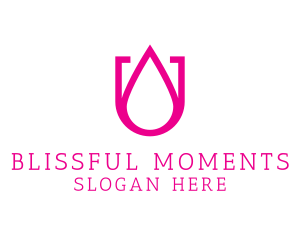 Pink U Droplet logo design