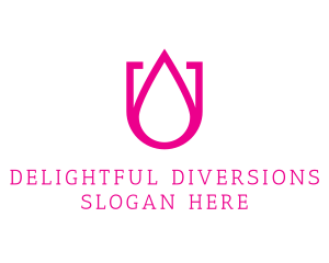 Pink U Droplet logo design