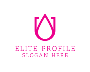 Pink U Droplet logo design