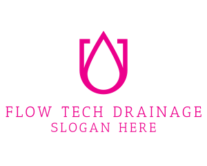 Pink U Droplet logo design