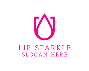 Pink U Droplet logo design