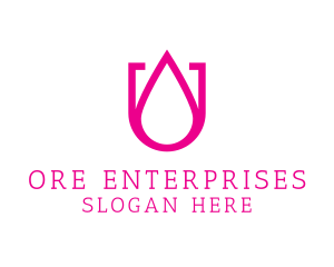 Pink U Droplet logo design