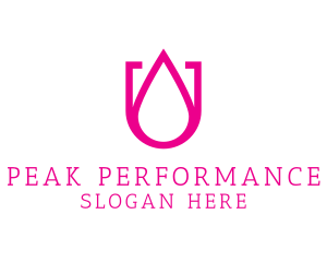 Pink U Droplet logo design