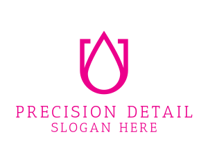 Pink U Droplet logo design