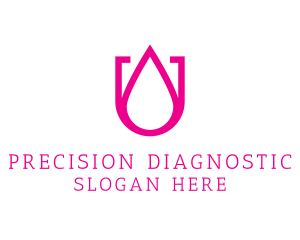 Pink U Droplet logo design