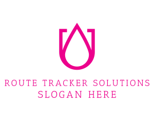 Pink U Droplet logo design