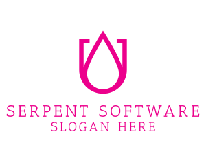 Pink U Droplet logo design