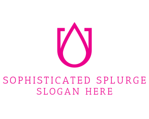 Pink U Droplet logo design