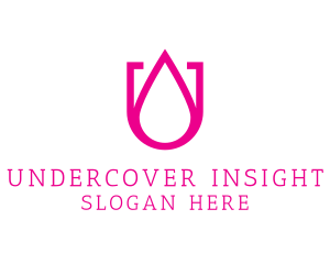 Pink U Droplet logo design