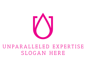 Pink U Droplet logo design