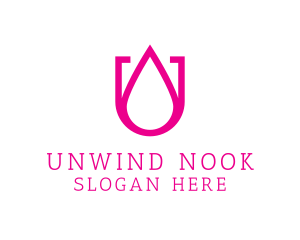 Pink U Droplet logo design