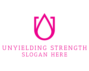 Pink U Droplet logo design