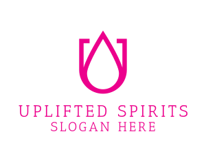 Pink U Droplet logo design