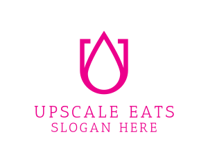 Pink U Droplet logo design