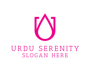 Pink U Droplet logo design