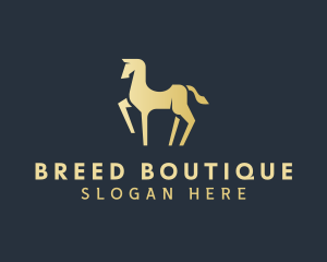 Gold Horse Animal logo design