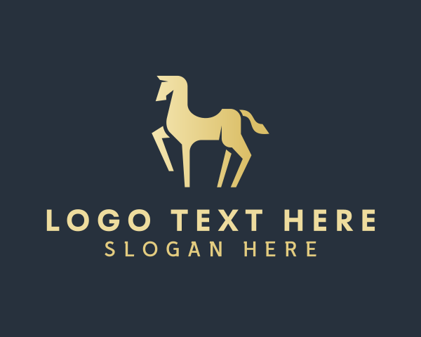 Gold Horse Animal logo