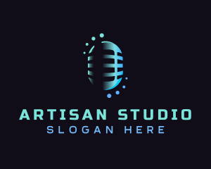 Podcast Mic Studio logo design