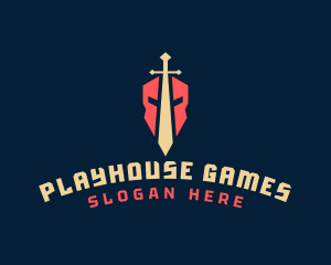 Warrior Sword Game logo design