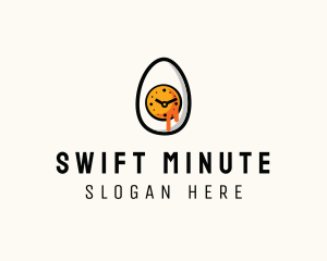 Egg Clock Time logo design