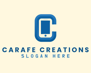 Mobile Phone Letter C logo design