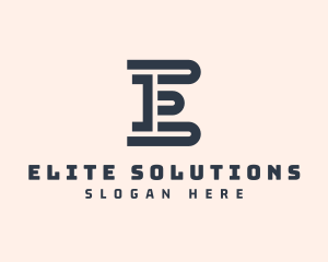 Bold Line Business Letter E logo design