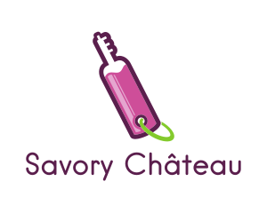 Wine Bottle Key logo design