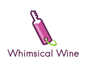 Wine Bottle Key logo design