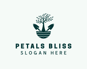 Tree Landscaping Trowel logo design