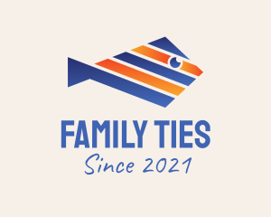 Necktie Stripes Fish logo design