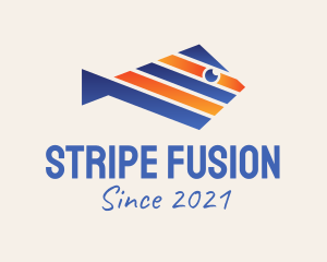 Necktie Stripes Fish logo design