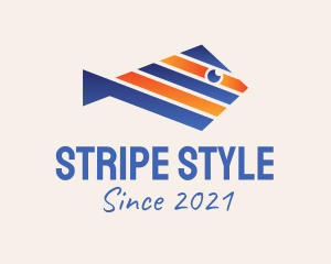 Necktie Stripes Fish logo design