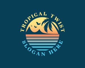 Tropical Island Ocean logo design