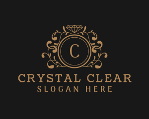 Diamond Wreath Crest logo design