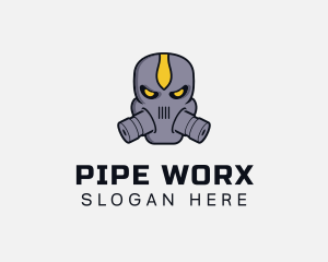 Gas Mask Villain logo design