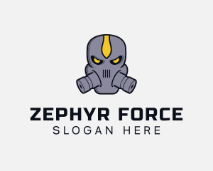 Gas Mask Villain logo design