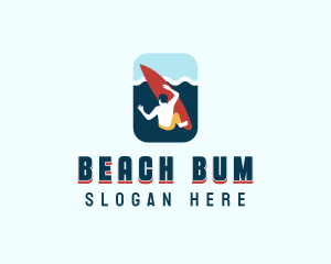 Sea Surfing Surfer logo design