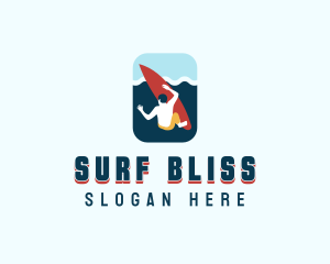 Sea Surfing Surfer logo