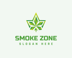 Polygon Cannabis Leaf logo design