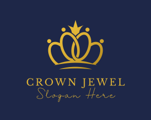 Gold Royal Crown Ring logo design