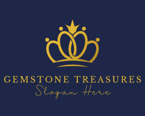 Gold Royal Crown Ring logo design