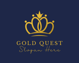 Gold Royal Crown Ring logo design