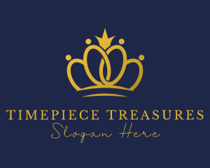 Gold Royal Crown Ring logo design