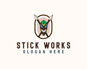 Spear Tribal Tiki  logo design