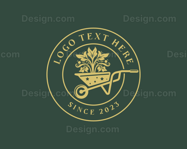 Landscaping Garden Wheelbarrow Logo